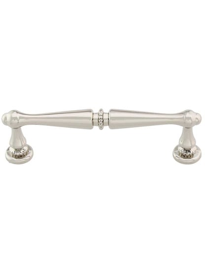 Edwardian Cabinet Pull - 3 3/4 inch Center-to-Center in Polished Nickel.